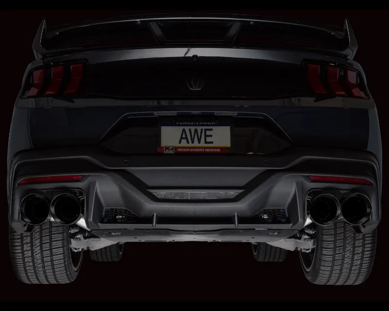 AWE Track Edition Exhaust for S650 Ford Mustang Dark Horse - Quad Diamond Black Tips (3020-43375)