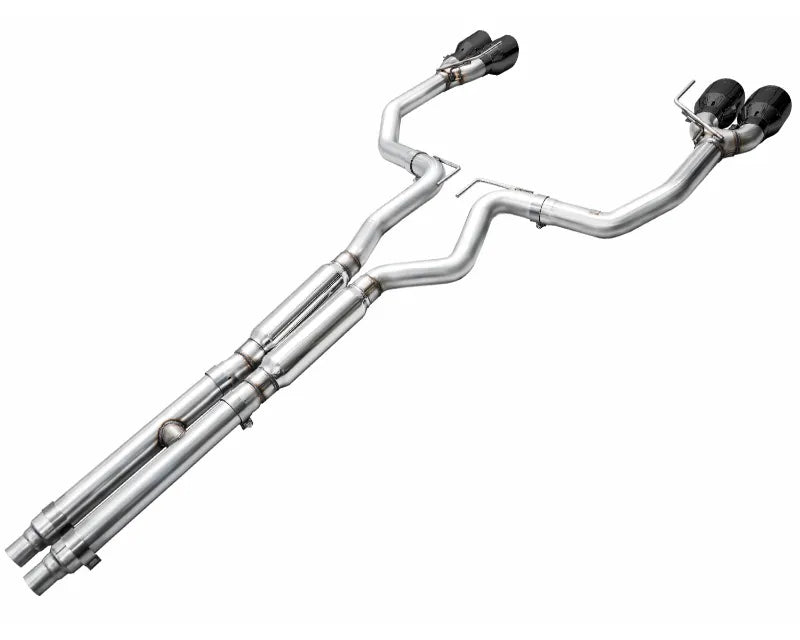 AWE Track Edition Exhaust for S650 Ford Mustang Dark Horse - Quad Diamond Black Tips (3020-43375)