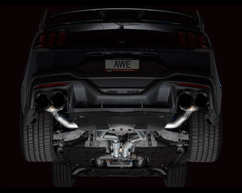 AWE Track Edition Exhaust for S650 Ford Mustang Dark Horse - Quad Diamond Black Tips (3020-43375)
