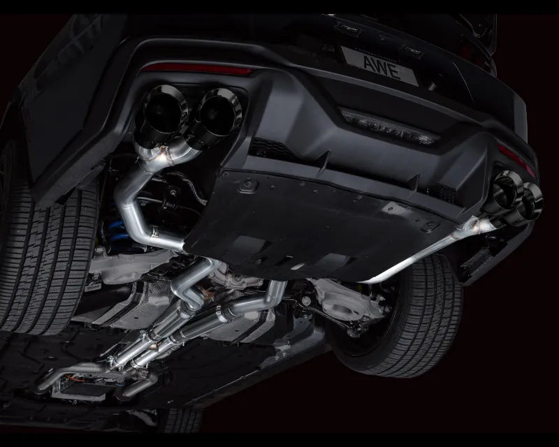 AWE Track Edition Exhaust for S650 Ford Mustang Dark Horse - Quad Diamond Black Tips (3020-43375)