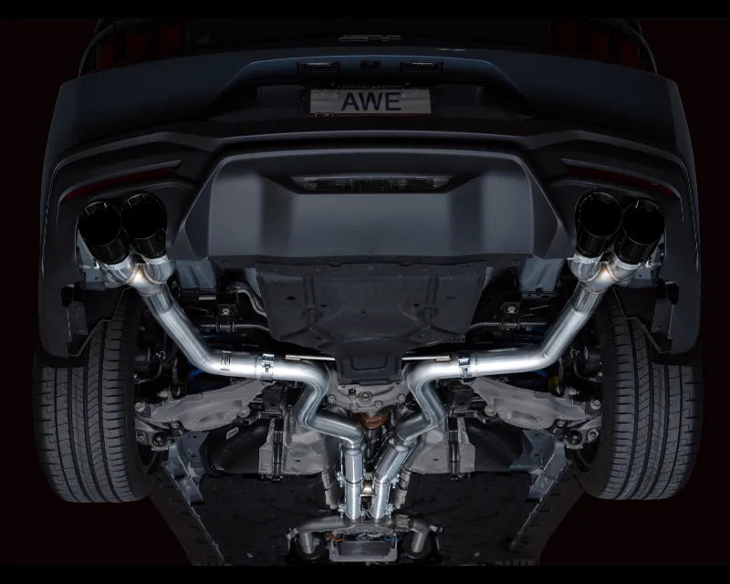 AWE Track Edition Exhaust for S650 Ford Mustang GT Fastback - Quad Diamond Black Tips (3020-43650)