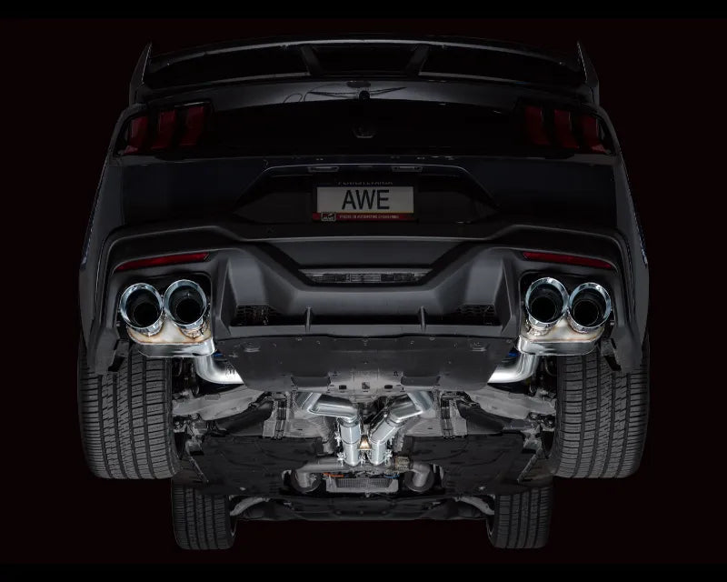 AWE SwitchPath Exhaust for S650 Ford Mustang Dark Horse - Quad Chrome Silver Tips (3025-42375)