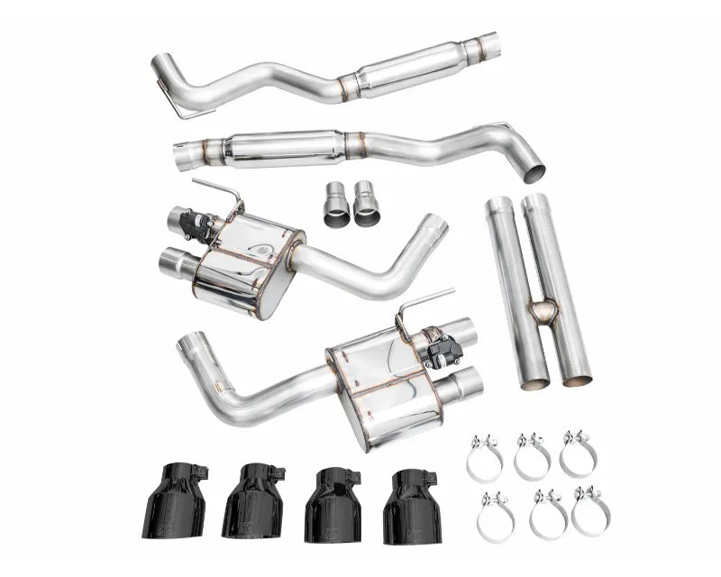 AWE SwitchPath Exhaust for S650 Ford Mustang Dark Horse - Quad Diamond Black Tips (3025-43375)