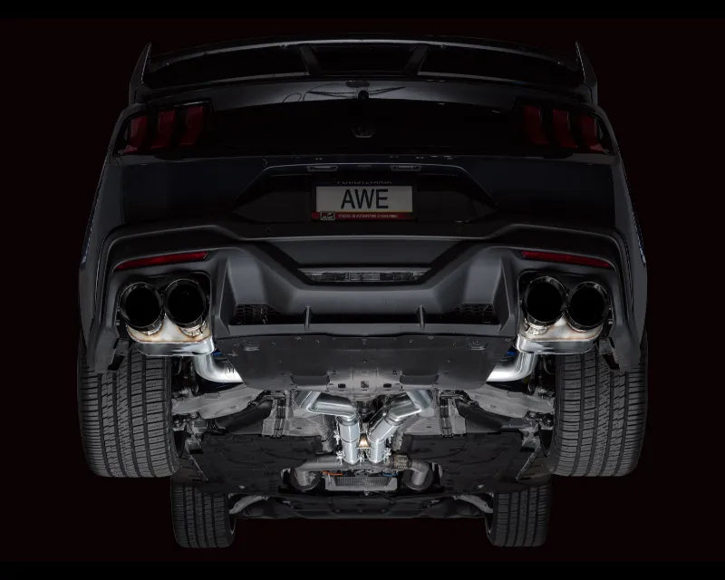 AWE SwitchPath Exhaust for S650 Ford Mustang Dark Horse - Quad Diamond Black Tips (3025-43375)