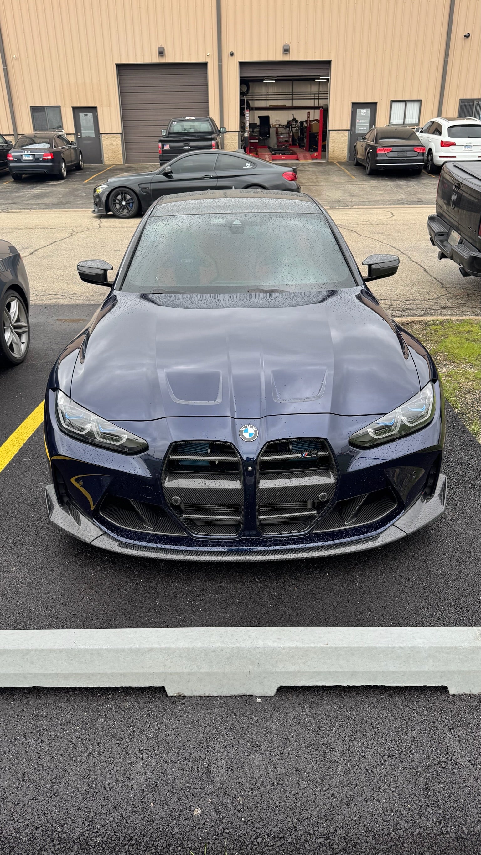 チハル M3 M4 G8X M3/M4 CSL Style Dry Carbon Fiber 3-Piece Front Lip (BMW G80 M3