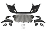 2013-2016 B8.5 Audi A4, RS4 Style Front Bumper W/ Chrome Grille