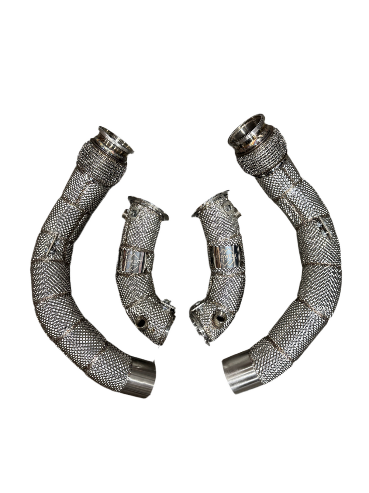 MBS S63 Catless Heat shield Race Downpipes - F90 M5 F91 F92 F93 M8