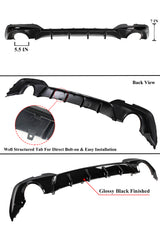 G20 330i M-Sport Gloss Black Performance Rear Diffuser - G20 330i PRE LCI