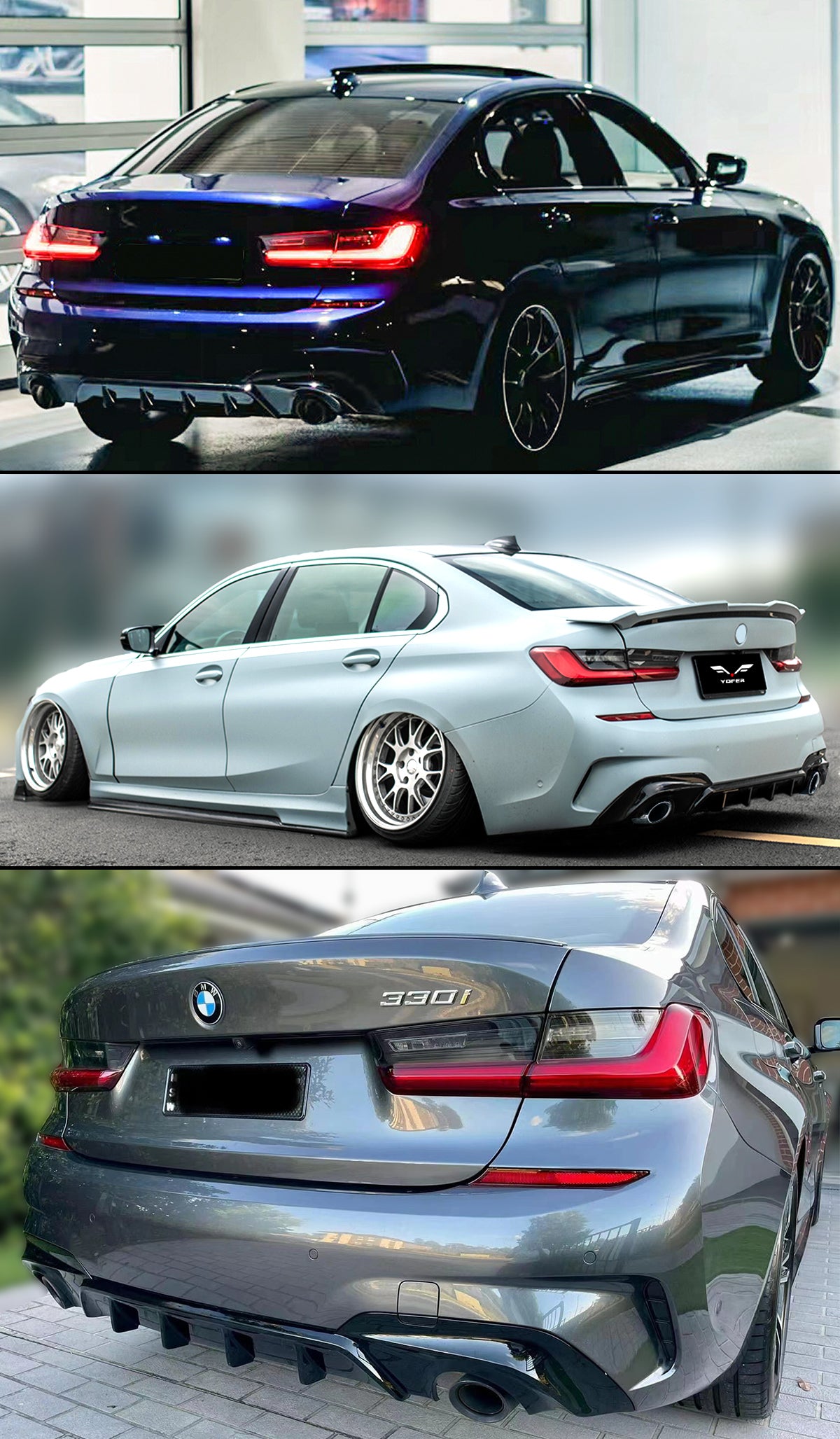 G20 330i M-Sport Gloss Black Performance Rear Diffuser - G20 330i PRE LCI