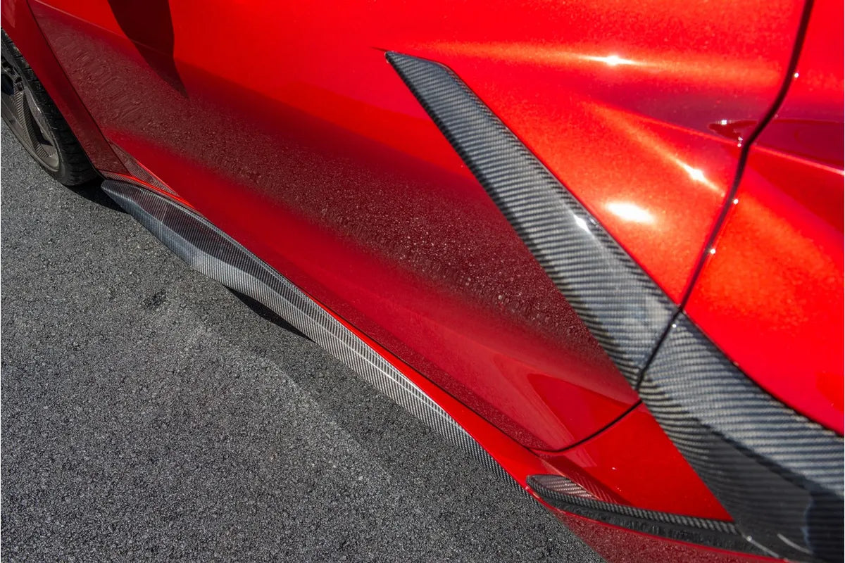 C8 Corvette Carbon Fiber Z06 Style Side Skirts - C8 Chevrolet Corvette