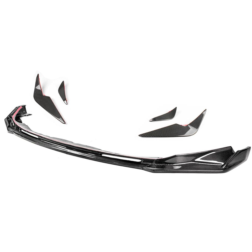 G8X V Style Carbon Fiber Lip With Bumper Canard Fins - G80 M3 G82 G83 M4