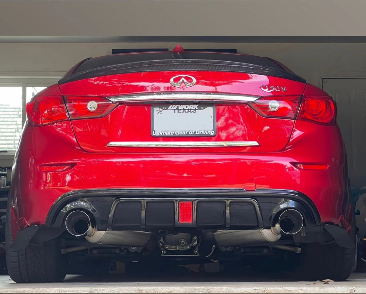2014-2017 Q50 Gloss Black LED Rear Diffuser - Infiniti Q50