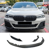 G30 5-Series LCI Gloss Black MP Style 3pc Front Lip - G30 5-Series M Sport