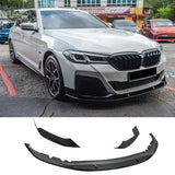 G30 5-Series LCI Gloss Black MP Style 3pc Front Lip - G30 5-Series M Sport