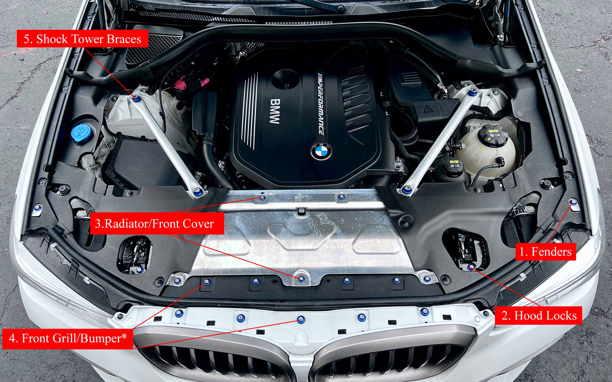Titanium BMW 2018+ X3/X4 Dress Up Hardware Kit (F97/F98/G01/G02)