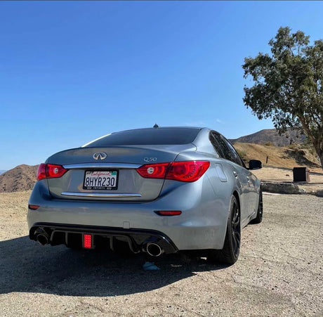 2014-2017 Q50 Gloss Black LED Rear Diffuser - Infiniti Q50