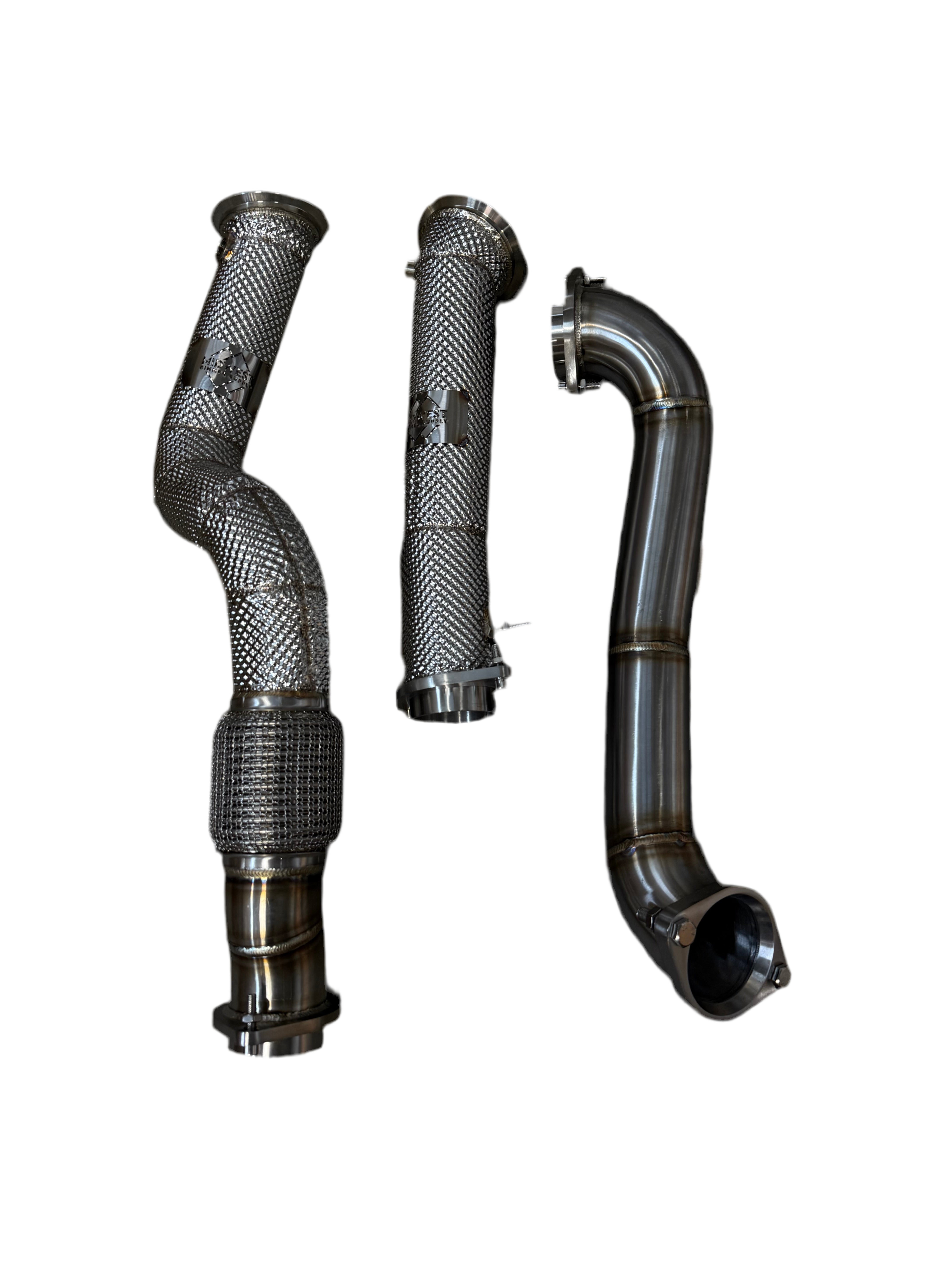 みつ　ゲイナー　SC-8.5M4SDH MBS G8X S58 Heatshield Catless Downpipes w/ Crossover Pipe - G80