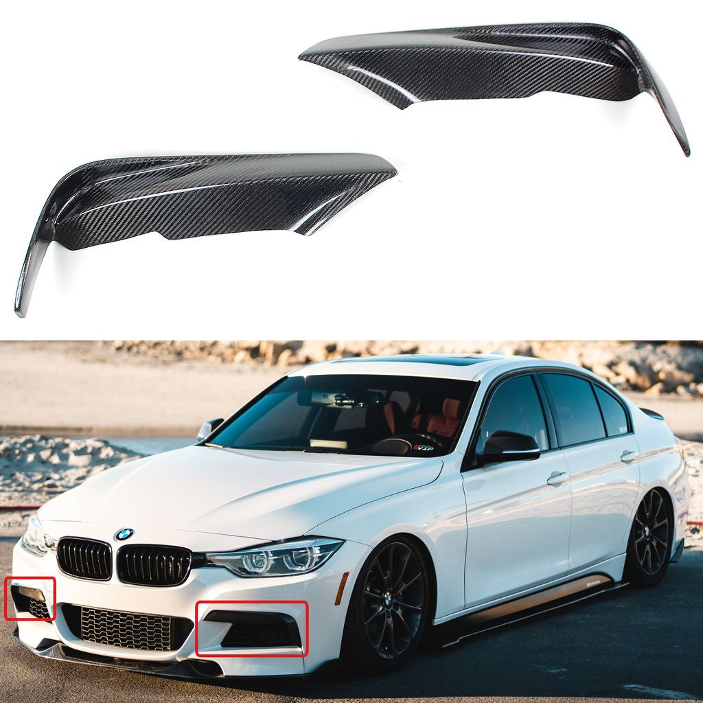 F30 Carbon Fiber Front Bumper Fang Trim - F30 F31 3-Series