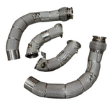 MBS S63 Catless Heat shield Race Downpipes - F90 M5 F91 F92 F93 M8