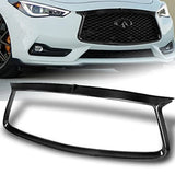 2017-2022 Infiniti Q60 Carbon Fiber Front Grille Outline Trim Cover Overlay