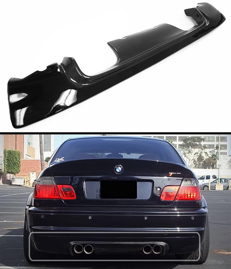 E46 M3 2-Tone Black & Carbon Fiber Rear Diffuser - E46 M3