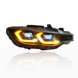 F30 3-Series Switchback Laser Style Headlights White/Yellow - F30 3-Series