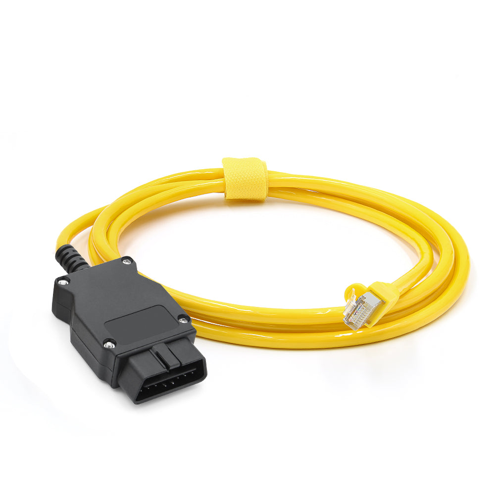 BMW ENET OBD2 Cable for F & G Series Coding – Yellow 6.5Ft Heavy Duty Cable
