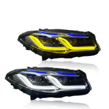 F10 5-Series Laser Style Switchback Headlights White/Yellow - F10 5-Series
