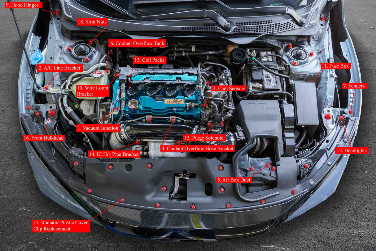 Honda Civic Type-R FK8 Billet Dress Up Hardware Kit