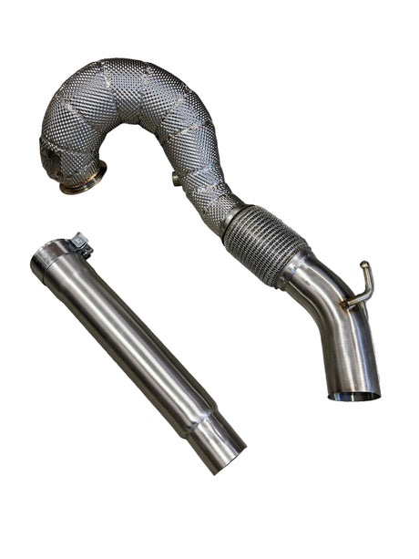 MK7/MK7.5 GTI Catless Race Downpipe W/ Heat Shield - Volkswagen MK7 MK7.5 Golf GTI 2.0T