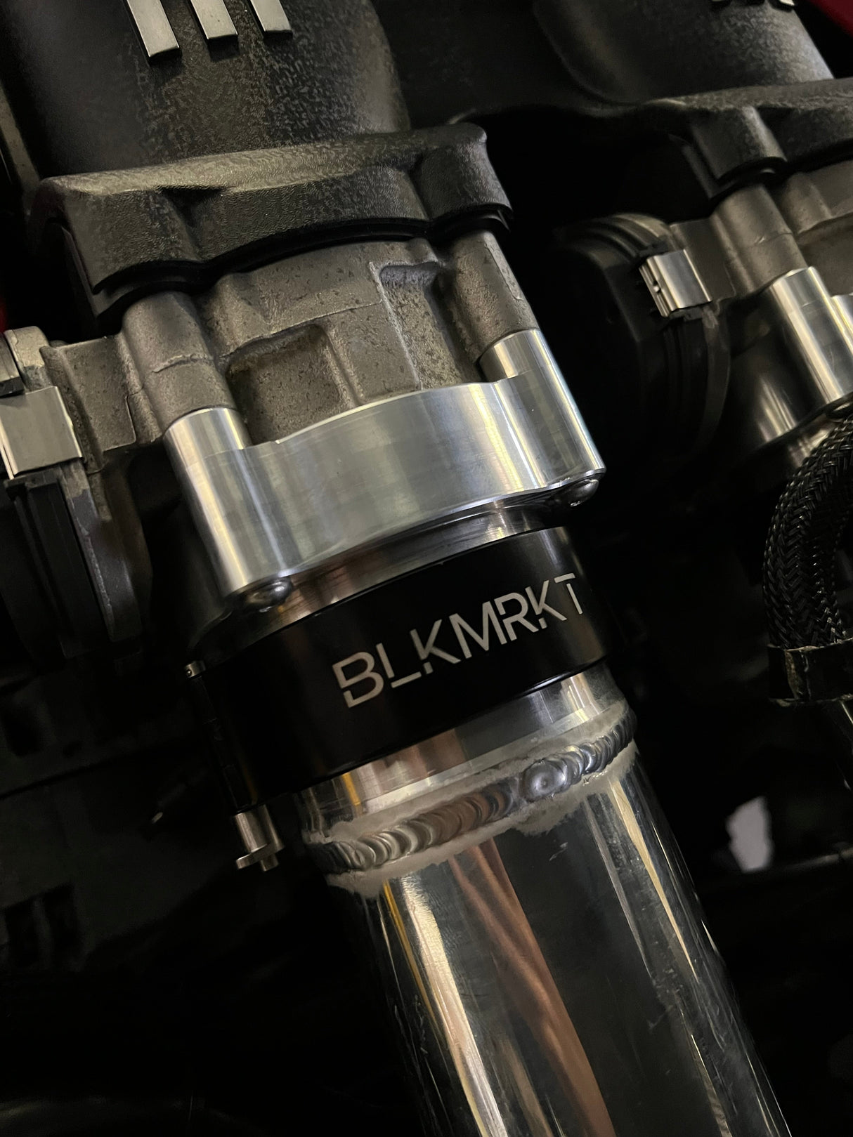 BLKMRKT Billet Throttle Body Adapter and Clamp