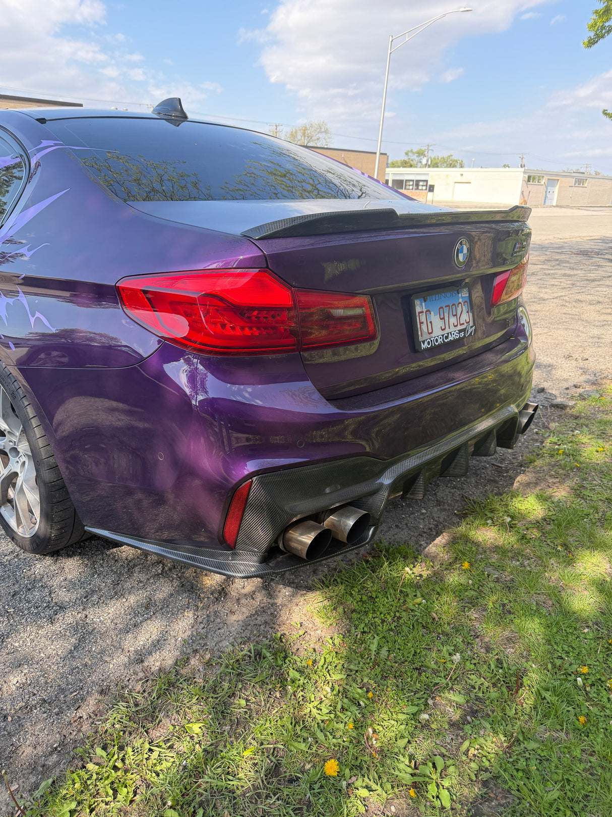 F90 M5 3D Style Carbon Fiber Rear Diffuser - F90 M5