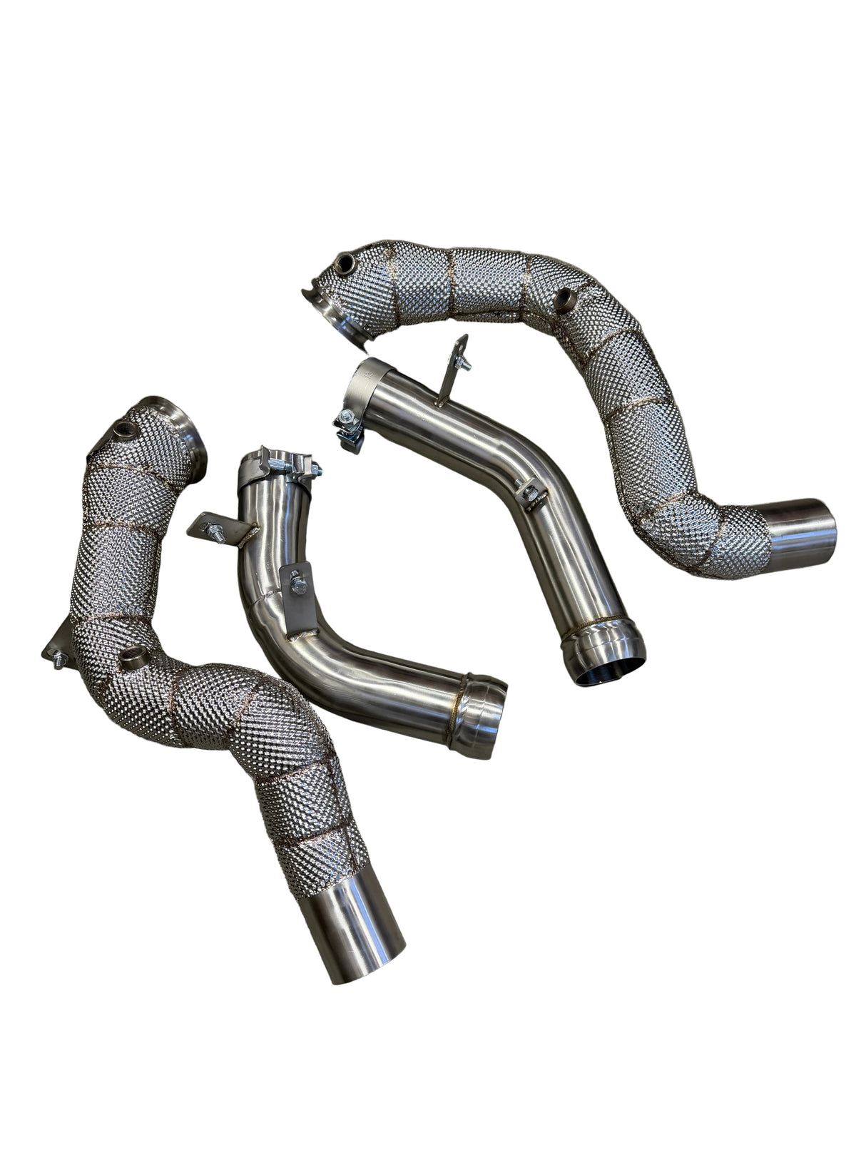 E63 Catless Race Downpipe W/ Heat Shield - Mercedes-Benz W213 E63 E63S AMG 4.0 M177