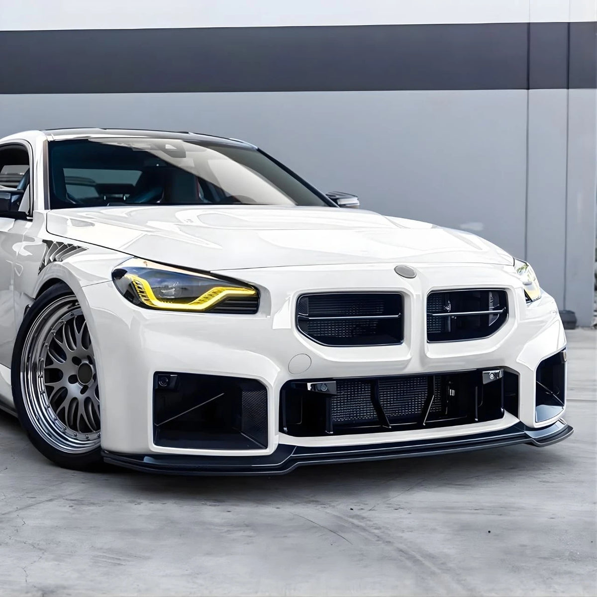 G87 M2 Gloss Black V Style 3pc Front Lip - G87 M2