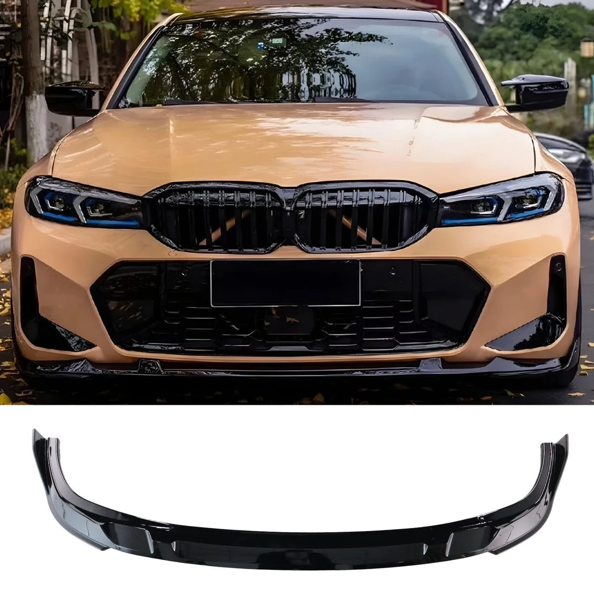 G20 LCI Gloss Black 3D Style Front Lip - G20 3-Series LCI M Sport