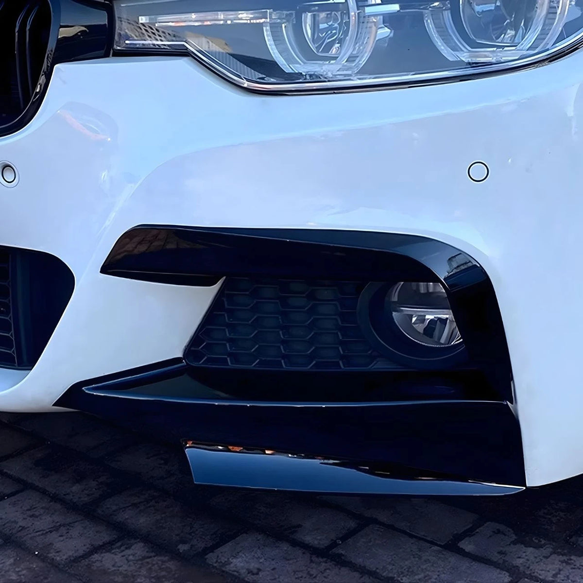 F30 Gloss Black MAD Style Upper Fog Light Trim Covers - F30 3-Series