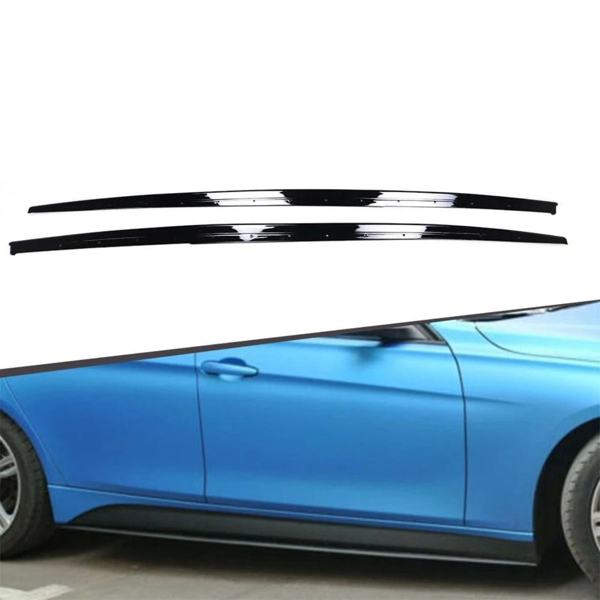 F30 Gloss Black M Performance Style Side Skirts - F30 3-Series M Sport
