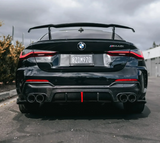 G22 Carbon Fiber K Style Rear Diffuser W/ LED Light - G22 G23 4-Series