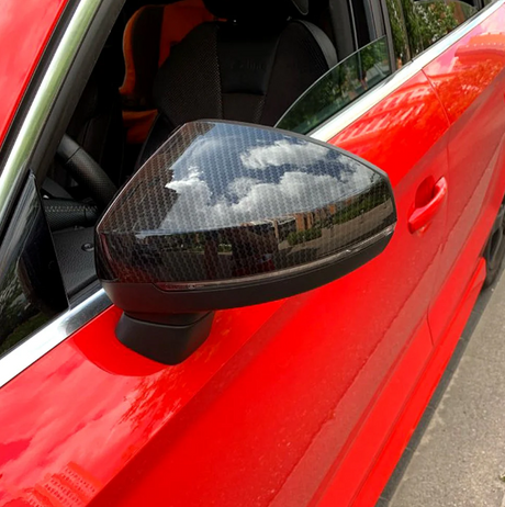 Carbon Fiber OEM Style Replacement Mirror Caps - Audi 8V A3 S3 RS3 W/ Lane Assist