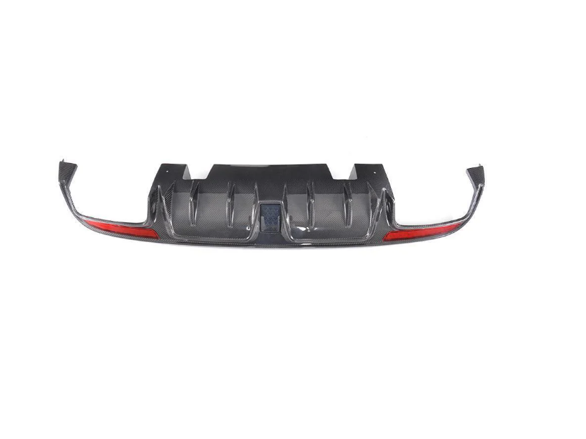 Carbon Fiber B Style Rear Diffuser W/ LED Light - Mercedes-Benz W205 C63 C43 C300 & More