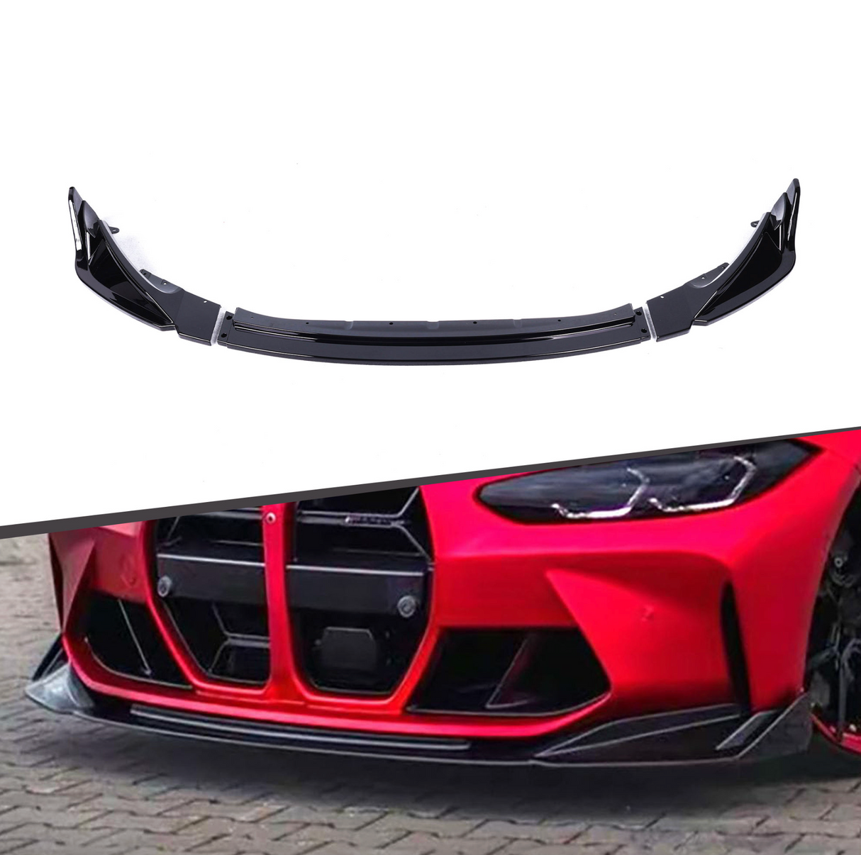 G8X Gloss Black CSL V2 Style Front Lip - G80 M3 G82 G83 M4