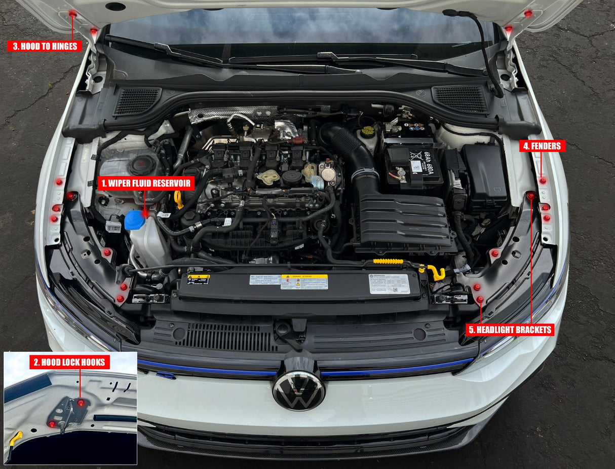 Volkswagen Golf GTI/R 2022+ Billet Dress Up Hardware Kit (MK8)