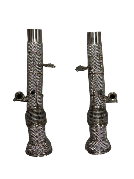 296 Catless Race Downpipe W/ Heat Shield - Ferrari 296 GTB GTS 2022+