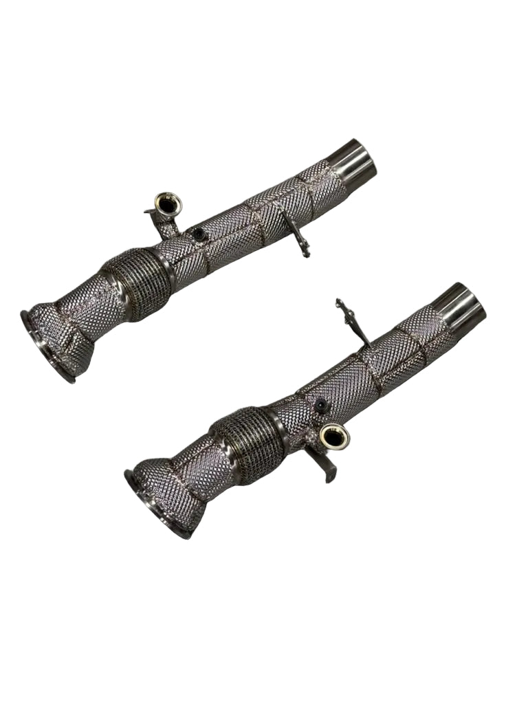 296 Catless Race Downpipe W/ Heat Shield - Ferrari 296 GTB GTS 2022+
