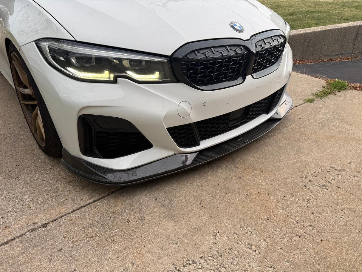 AC Style Carbon Fiber Front Lip 3pc (G20 3-Series Pre LCI)