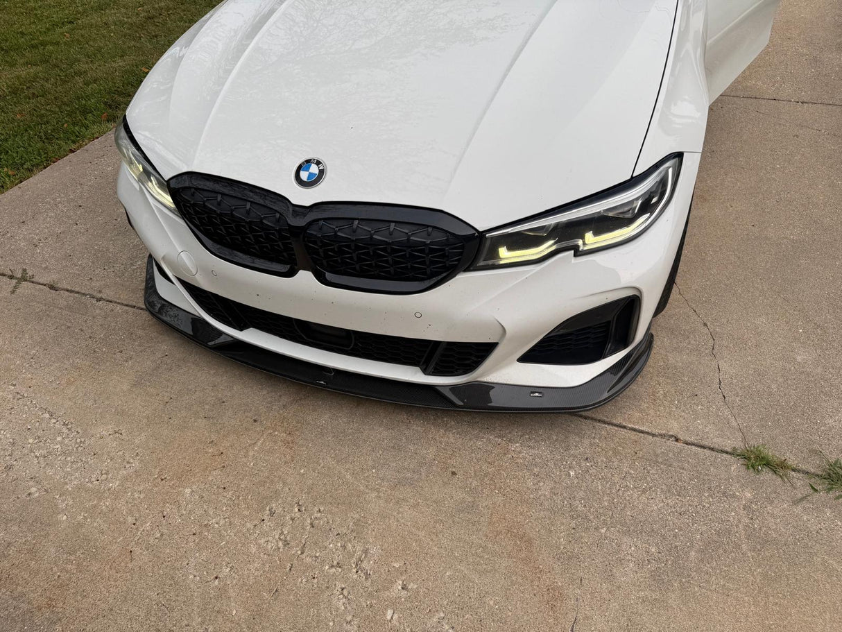 AC Style Carbon Fiber Front Lip 3pc (G20 3-Series Pre LCI)