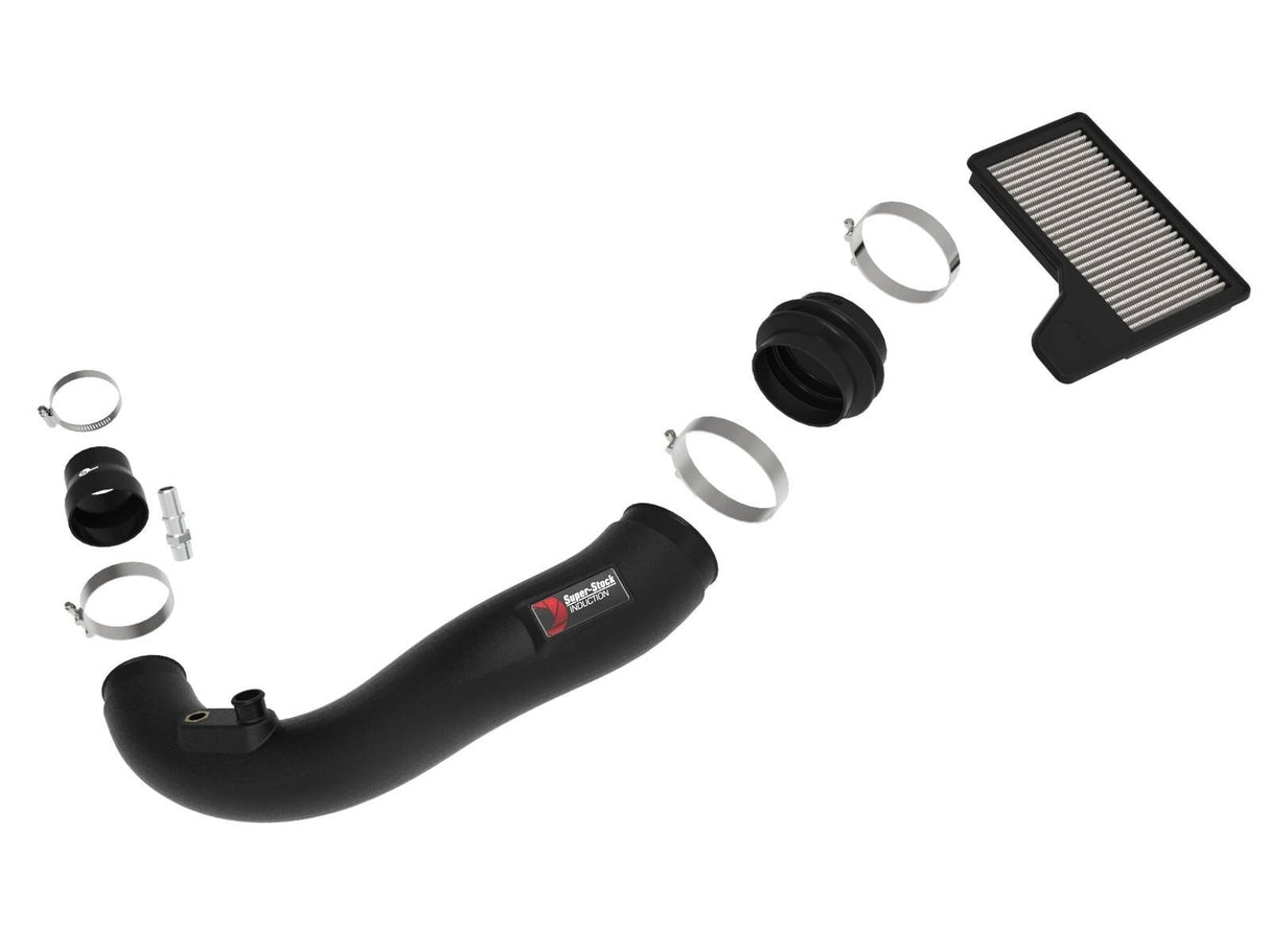 aFe Super Stock Induction System w/Dry S Filter | 2015 - 2017 Ford Mustang V6 (55-10007D)