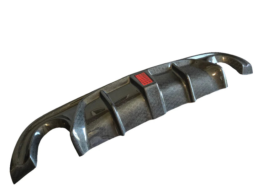 2018-2024 Q50 Honeycomb Carbon Fiber LED Rear Diffuser