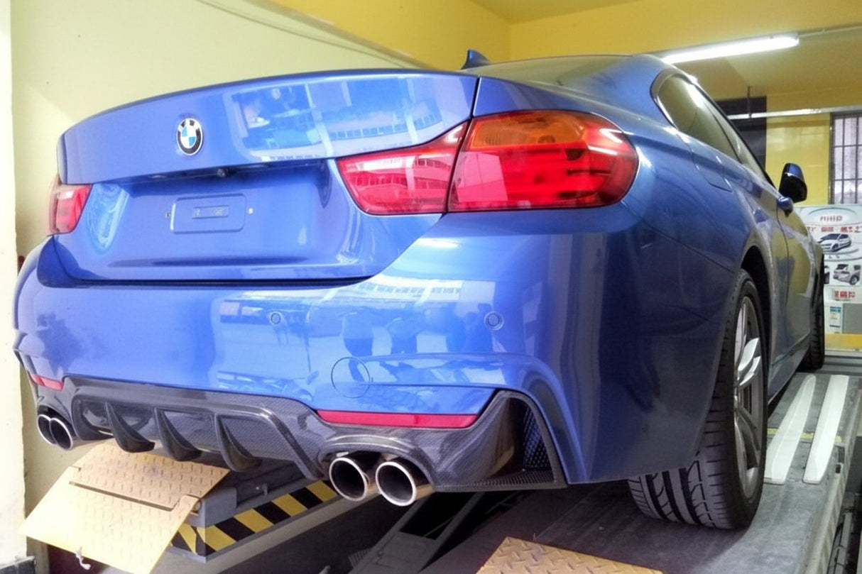 F3X 4-Series MP Style Carbon Fiber Rear Diffuser Single Tip - F32 F33 F36 4-Series