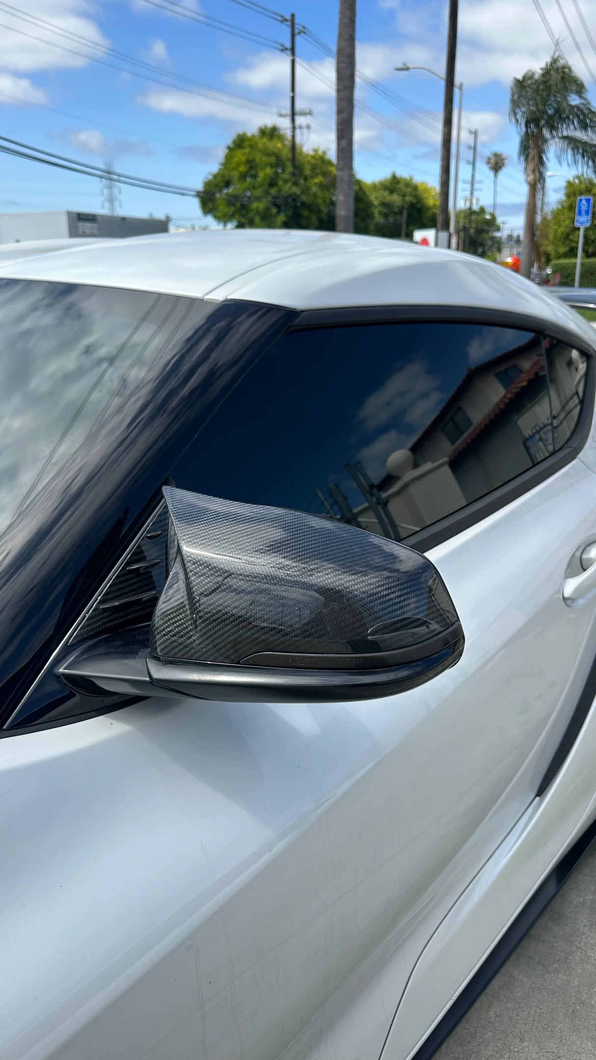A90 Supra Carbon Fiber M Style Mirror Caps Replacement Covers - A90 Supra